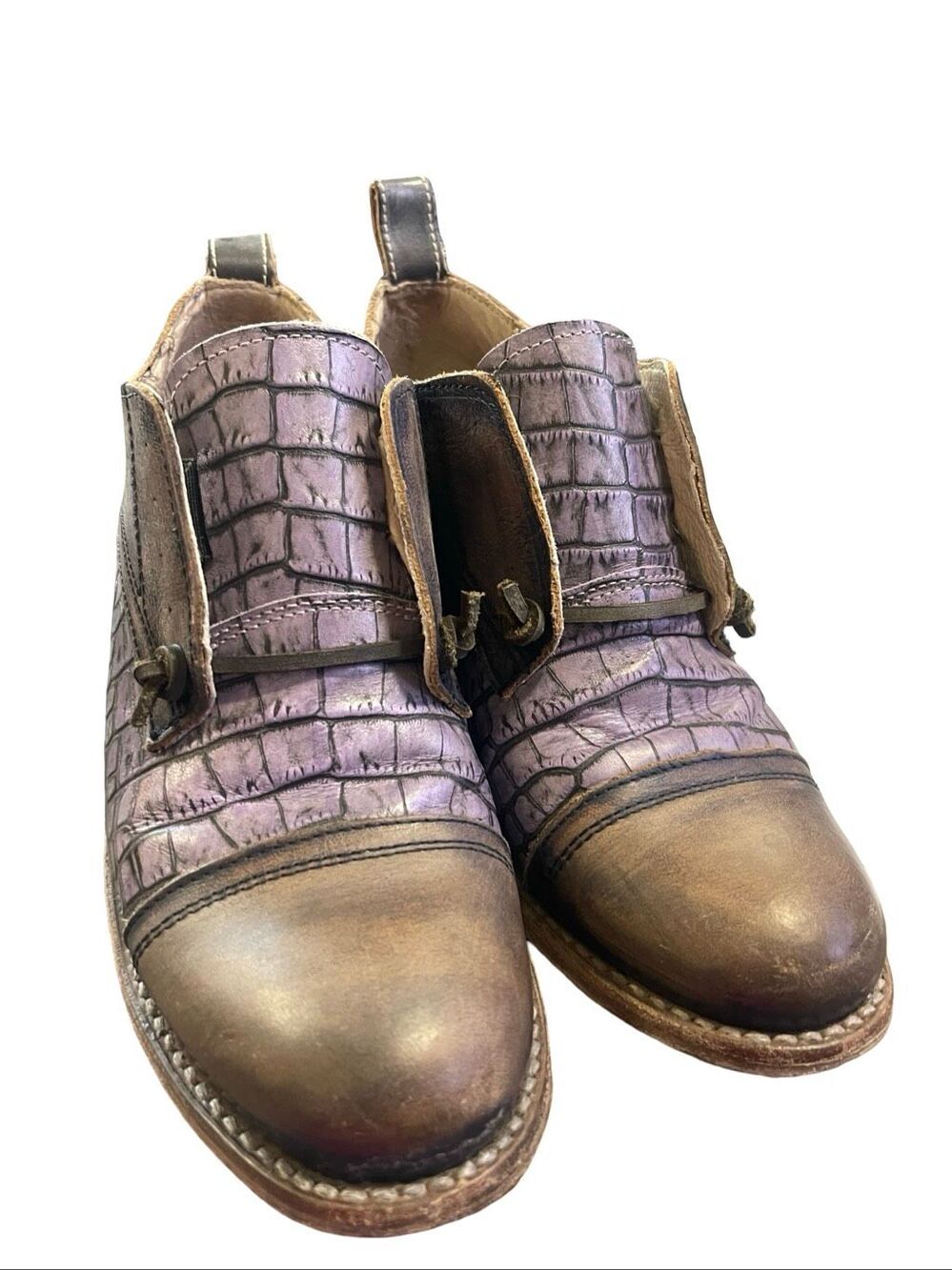 Freebird Steven Mabel Womens Purple Tan Western Leather Oxford Shoes Size 8